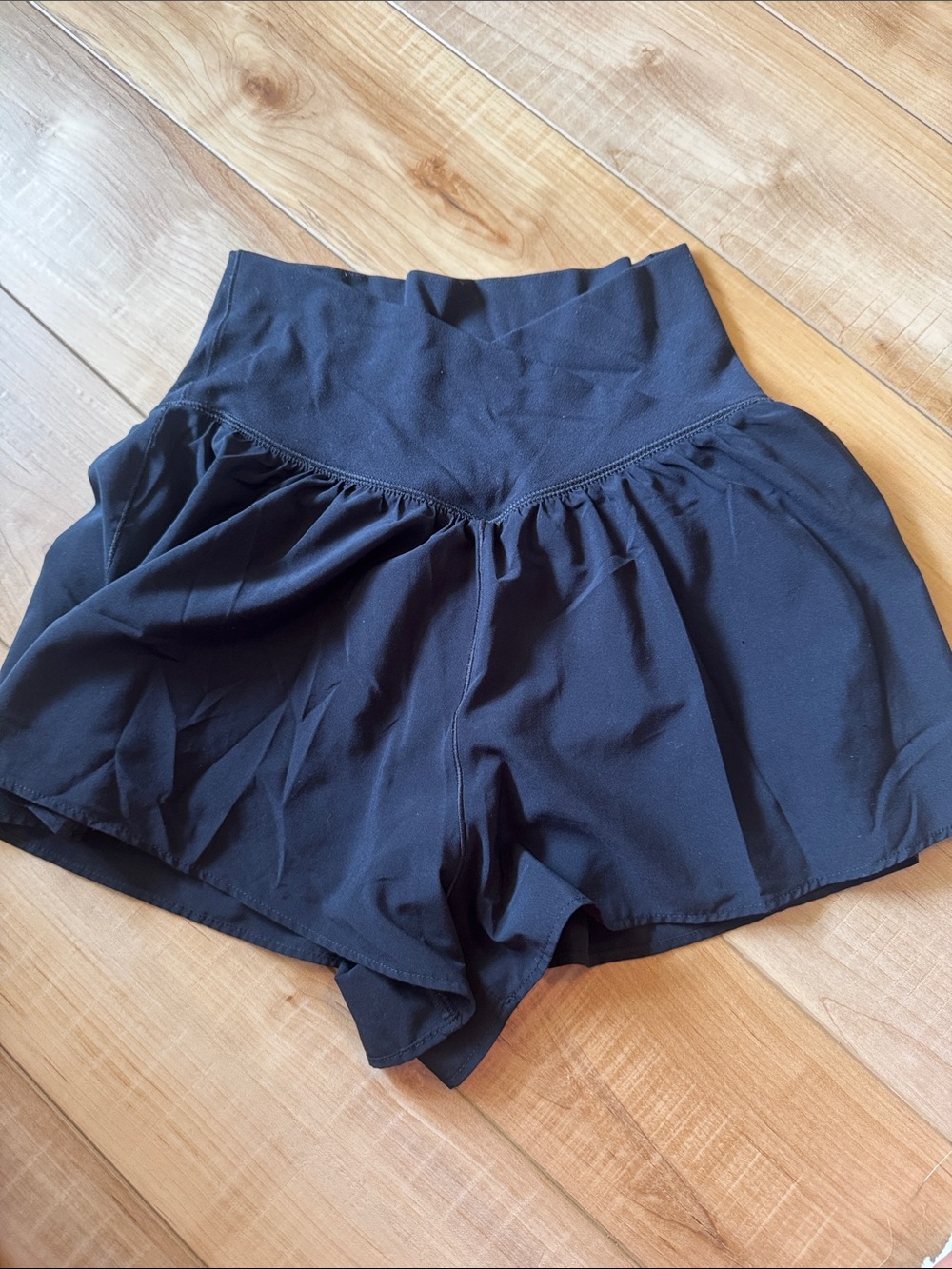aerie Black Flared Athletic Skort Shorts